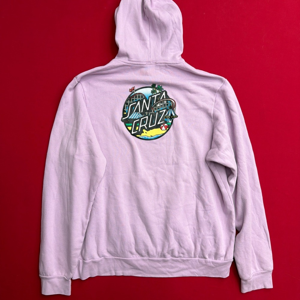 Santa Cruz Skateboards Hoodie Mens XL Lavender Purple Boardwalk Graphic Pullover